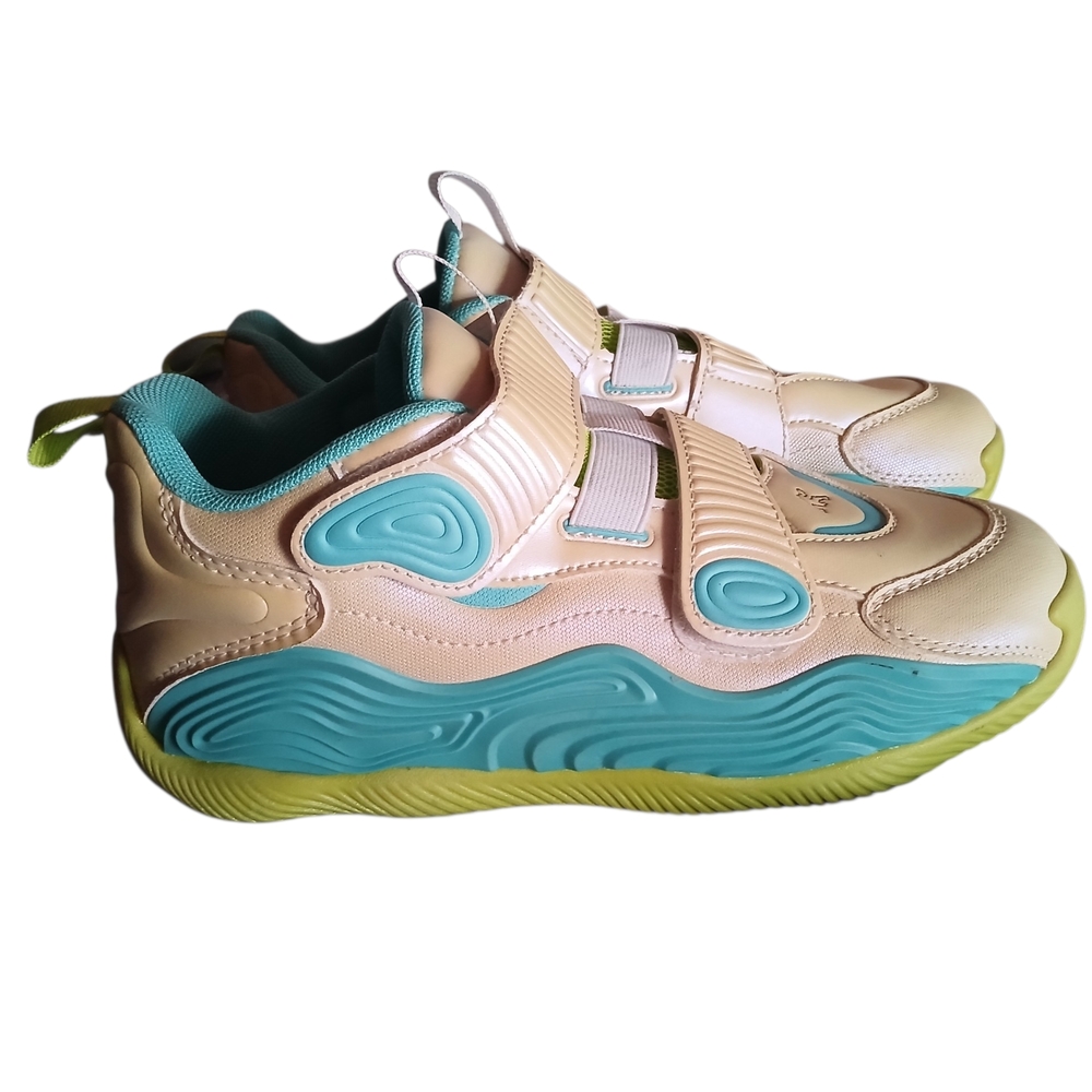 AND1 Athletic Shoes Florescent Blue & Green And Matellic Cream - Picture 2 of 6